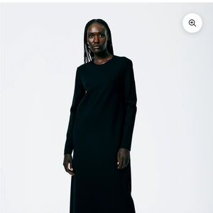Tibi compact ultra stretch knit long sleeve open back dress
